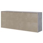 STONE Buffet  4 portes 3 tiroirs - Décor béton et blanc - L 206 x P 45 x H 83,4 cm