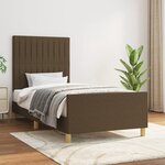 vidaXL Cadre de lit avec tête de lit marron foncé 100x200 cm Tissu
