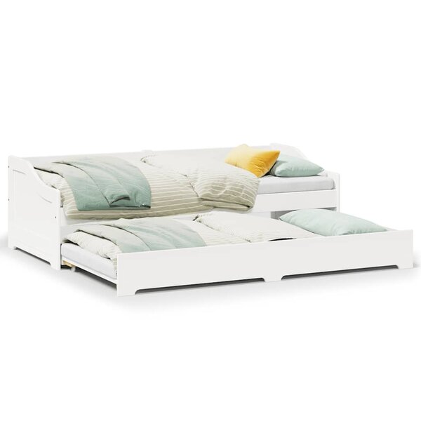 vidaXL Lit de jour avec gigogne sans matelas IRUN blanc 90x200 cm