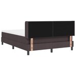 vidaXL Lit boxspring avec matelas Marron foncé 140 x 190 cm