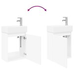 vidaXL Meuble de salle de bain avec robinet Blanc 45 5 x 22 5 x 84 cm