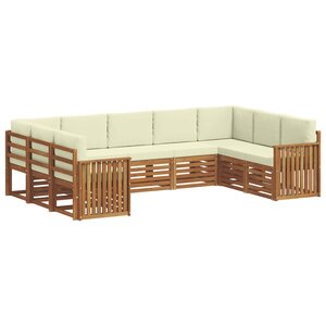 vidaXL Ensemble de canapé d'angle avec coussin 9 Pièces Naturel et Crème