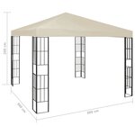 vidaXL Belvédère 3x3 m Crème