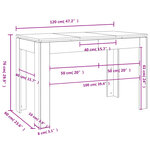 vidaXL Table à dîner Chêne marron 120x60x76 cm bois d'ingénierie
