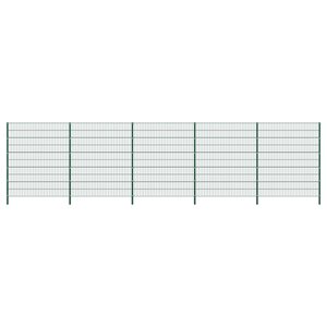 Vidaxl panneau de clôture avec poteaux fer 8 5 x 2 m vert
