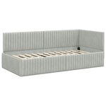 vidaXL Cadre de lit d'angle Gris clair 90 cm x 190 cm Velours