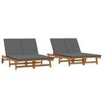 vidaXL Transat Marron 125 x 200 x 84 cm Bois d'Acacia Massif