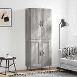 vidaXL Buffet haut Sonoma gris 69 5x34x180 cm Bois d'ingénierie