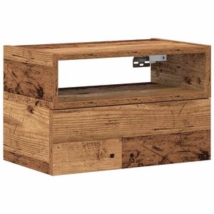 vidaXL Table de chevet murale vieux bois 45x26x28 5 cm