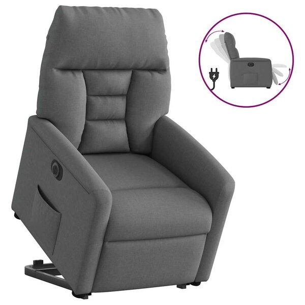 vidaXL Fauteuil inclinable électrique gris foncé tissu