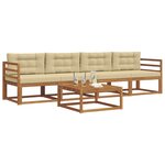vidaXL Ensemble de canapés d'extérieur 5 Pièces Naturel et Beige