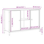 vidaXL Meuble TV noir 100x35x65 cm bois d'ingénierie