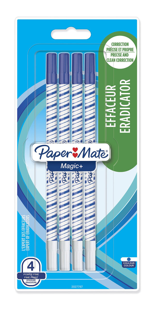 Paper Mate Magic+ - 4 Effaceurs réécriveurs - Pointe fine - sous