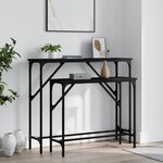 vidaXL Tables console 2 Pièces noir bois d'ingénierie