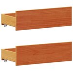 vidaXL Lit bibliothèque sans matelas cire marron 135x190 cm pin massif