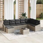 vidaXL Ensemble de salle à manger pour jardin 9 Pièces Gris clair