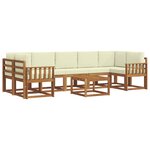 vidaXL Ensemble de canapés d'extérieur 8 pc Naturel et Crème