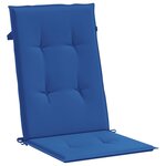 vidaXL Coussins de chaise de jardin à dossier haut lot de 2 bleu royal