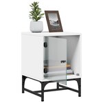 vidaXL Tables de chevet avec portes en verre 2 Pièces blanc 35x37x50 cm