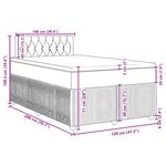 vidaXL Sommier à lattes de lit avec matelas Noir 120x200 cm Velours