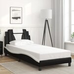 vidaXL Cadre de lit sans matelas noir et blanc 90x190 cm similicuir