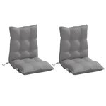 vidaXL Coussins de chaise à dossier bas lot de 2 gris tissu oxford