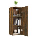 vidaXL Armoire murale Chêne fumé 34 5x34x90 cm Bois d'ingénierie