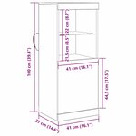Buffet vidaXL avec éclairage LED Bois vieilli 41x37x100 cm