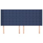 vidaXL Tête de lit avec oreilles Bleu 183x16x118/128 cm Tissu