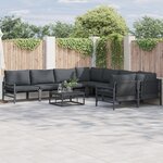 vidaXL Ensemble de canapé de jardin 9 Pièces Anthracite Acier