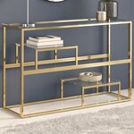 vidaXL Table console doré acier inoxydable et verre trempé