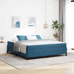 vidaXL Cadre de lit Bleu foncé et blanc 180 x 200 cm Velours
