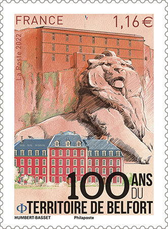 Timbre - 100 ans du Territoire de Belfort - Lettre verte