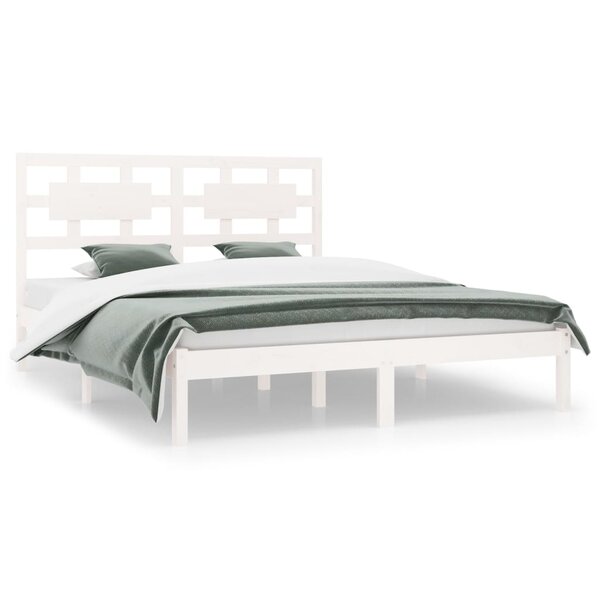 vidaXL Cadre de lit sans matelas blanc 160x200 cm bois de pin massif