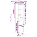 vidaXL Buffet haut chêne artisanal 37 5x35x180 cm bois d'ingénierie