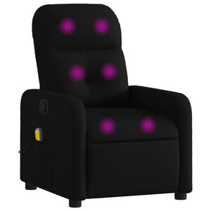 vidaXL Fauteuil inclinable de massage noir tissu