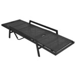 vidaXL Chaise longue avec coussin Résine tressée Noir