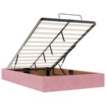 vidaXL Cadre de lit ottoman avec matelas rose 120x200 cm velours