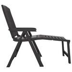 vidaXL Chaise longue anthracite plastique