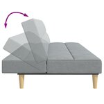 vidaXL Canapé-lit à 2 places avec repose-pied gris clair tissu