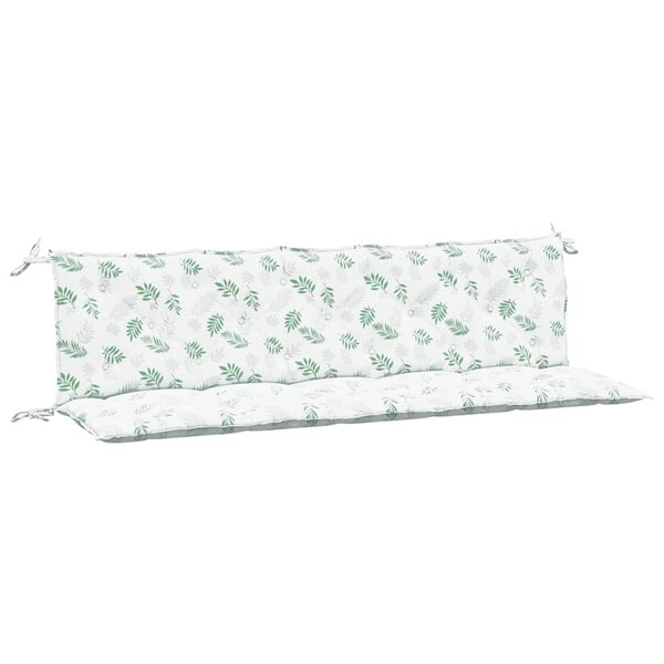 vidaXL Coussins de banc jardin lot de 2 motif de feuilles tissu Oxford