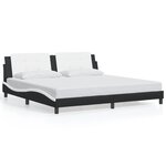 vidaXL Cadre de lit avec LED sans matelas Zadar noir et blanc 200x200 cm