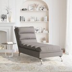 vidaXL Chaise longue avec coussins taupe tissu