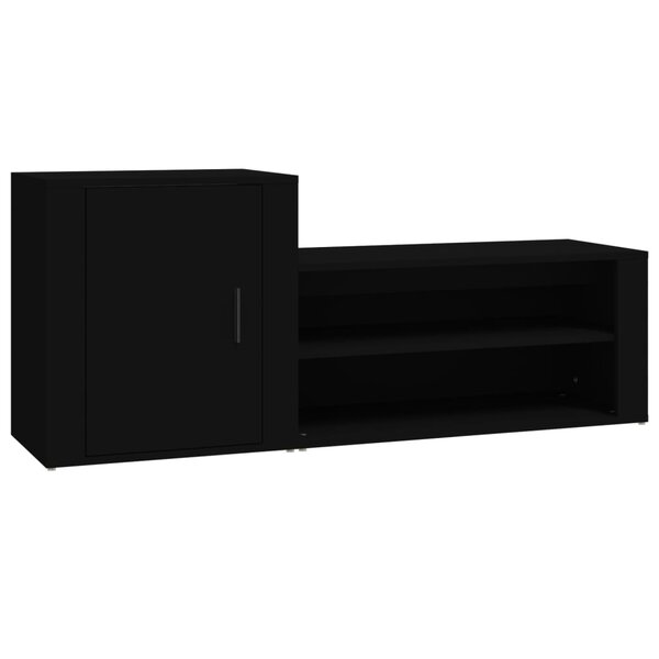 vidaXL Armoire à chaussures Noir 130x35x54 cm Bois d'ingénierie