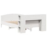 vidaXL Lit bibliothèque sans matelas blanc 135x190 cm bois pin massif