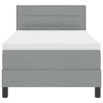 vidaXL Lit boxspring avec matelas Gris clair 90 x 190 cm tissu