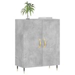 vidaXL Buffet gris béton 69 5x34x90 cm bois d'ingénierie