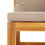 vidaXL Canapés d'angle sectionnels 2 Pièces coussins taupe Bois acacia