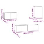 vidaXL Ensemble meuble TV 4 Pièces chêne artisanal 30.5 x 30 x 60 cm