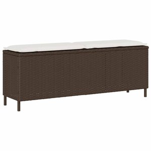 vidaXL Banc de jardin avec coussin marron 110x30x40 5cm résine tressée